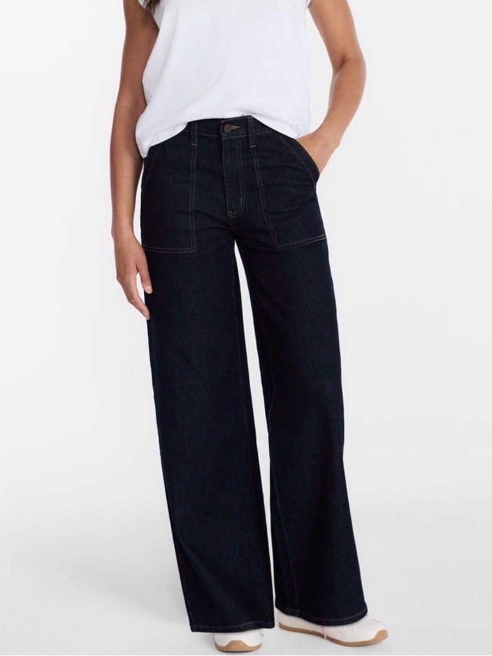 NWT Time and Tru Dark Indigo Wide Leg Jeans Size 4